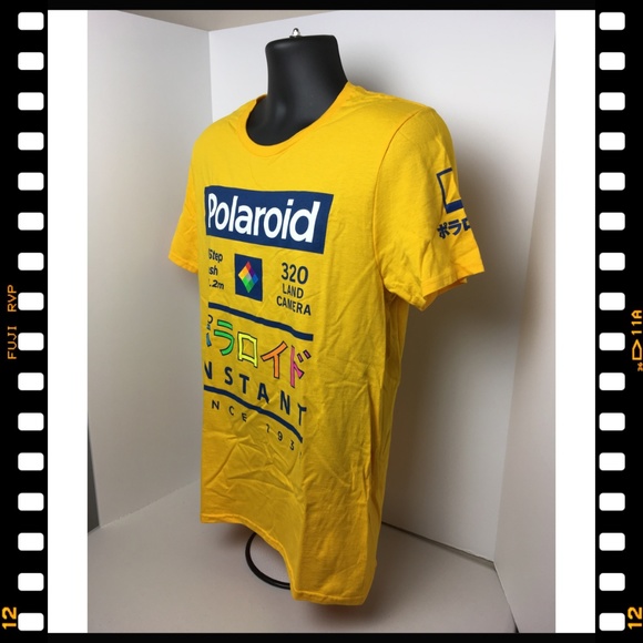 New~T-Shirt~Tee~Polaroid~Medium~M~Yellow~Licensed~ - Picture 2 of 6